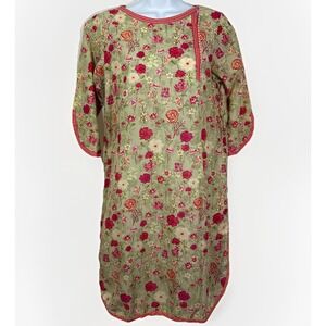 J. Junaid Jamshed J. Pret Vintage Floral Cotton Lawn Kurta Tunic Green M